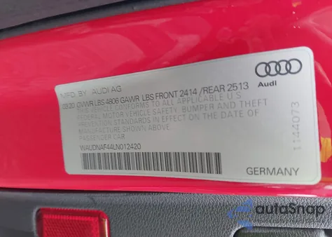 2020 Audi A4 Premium 45 Tfsi Quattro S Tronic from USA, damaged, VIN WAUDNAF44LN012420